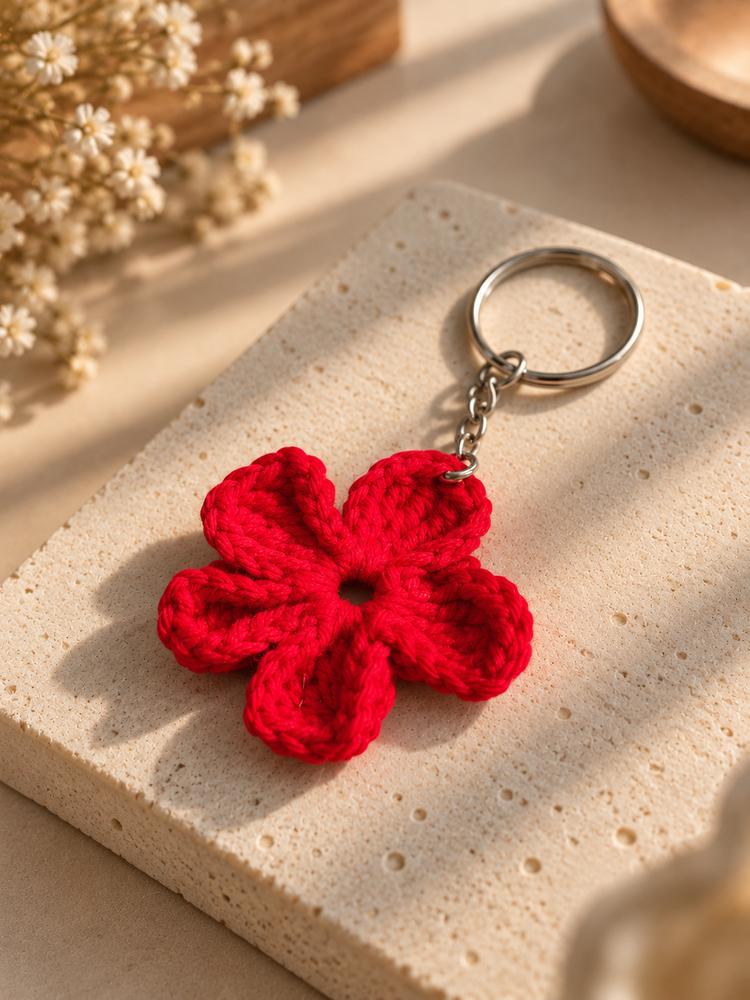 Scarlet Bloom – Handmade Flower Keychain — photo 2