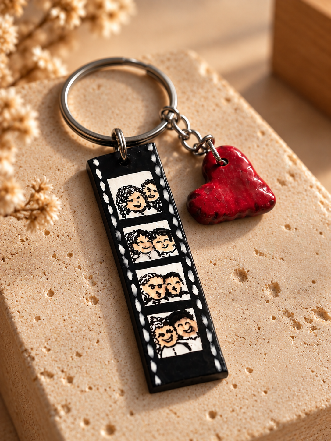 Love Story Photo Strip Keychain