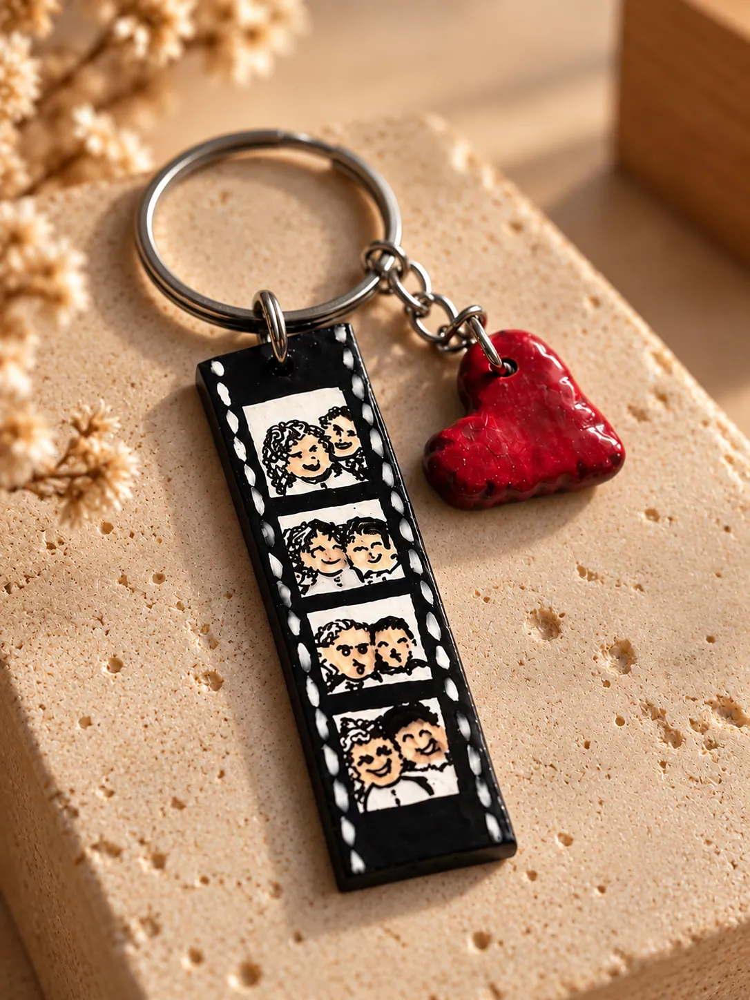 Love Story Photo Strip Keychain