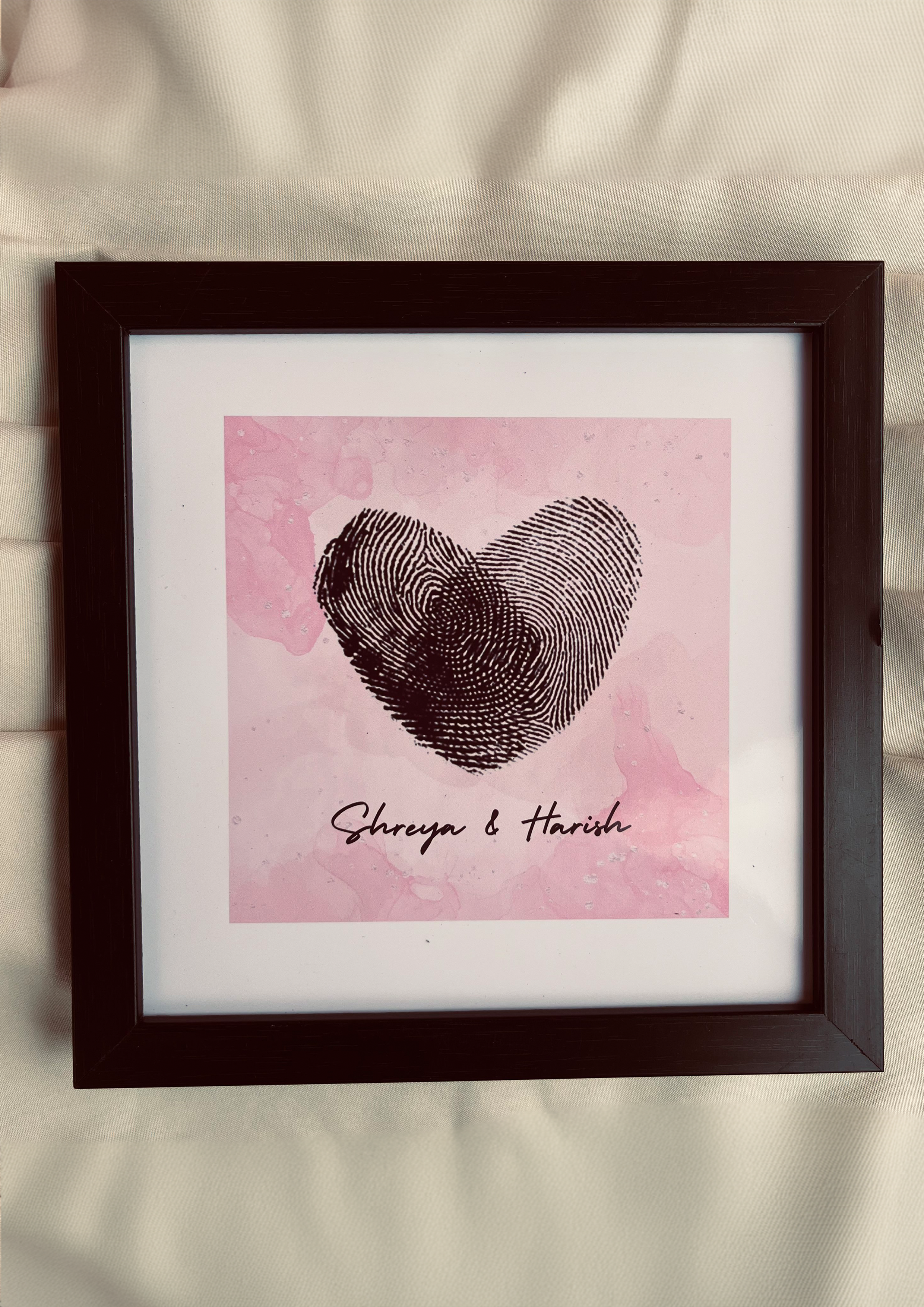 Duo-metric Thumbprint Heart Frame