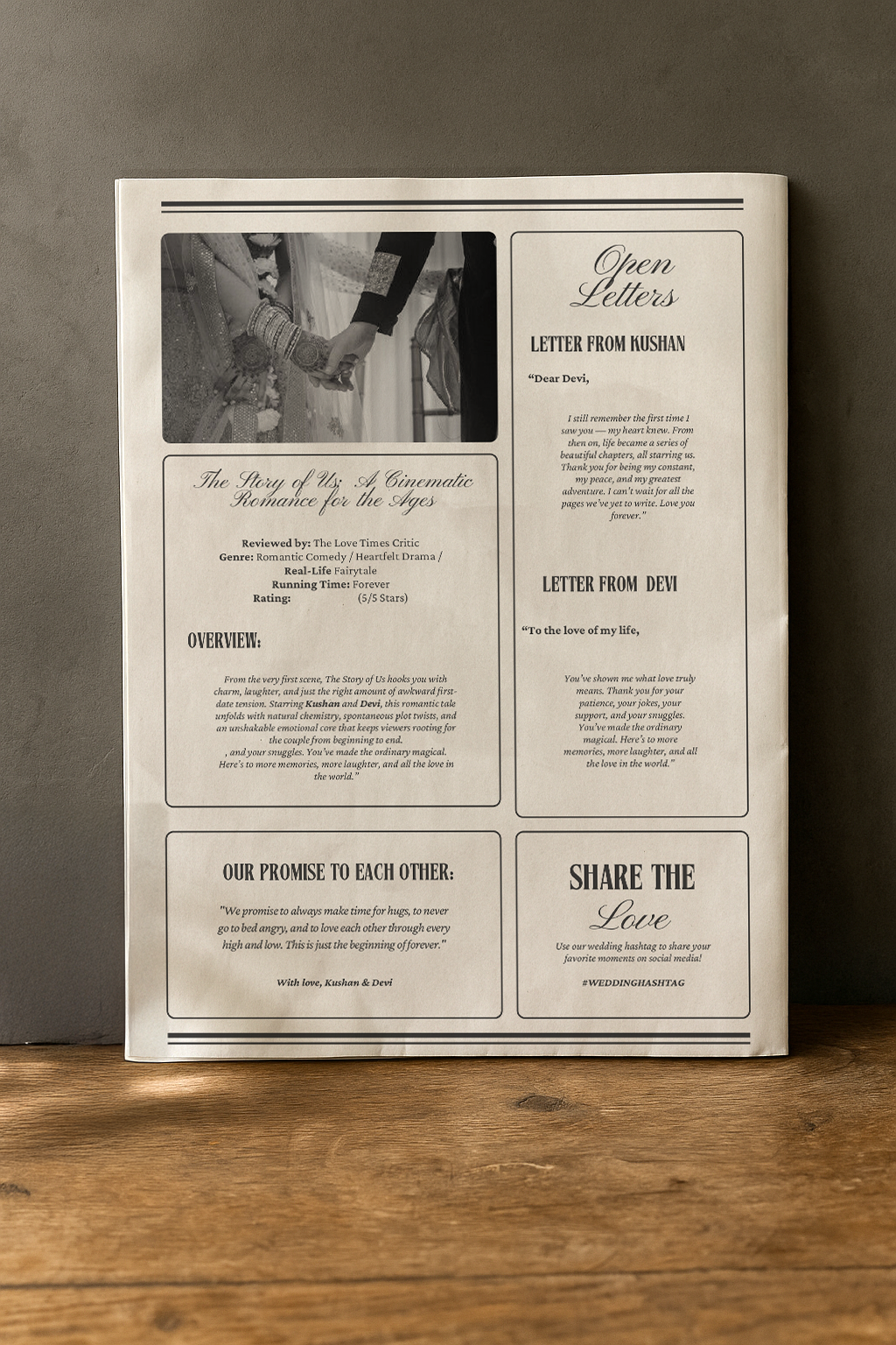 Custom Couple Newspaper — photo 3