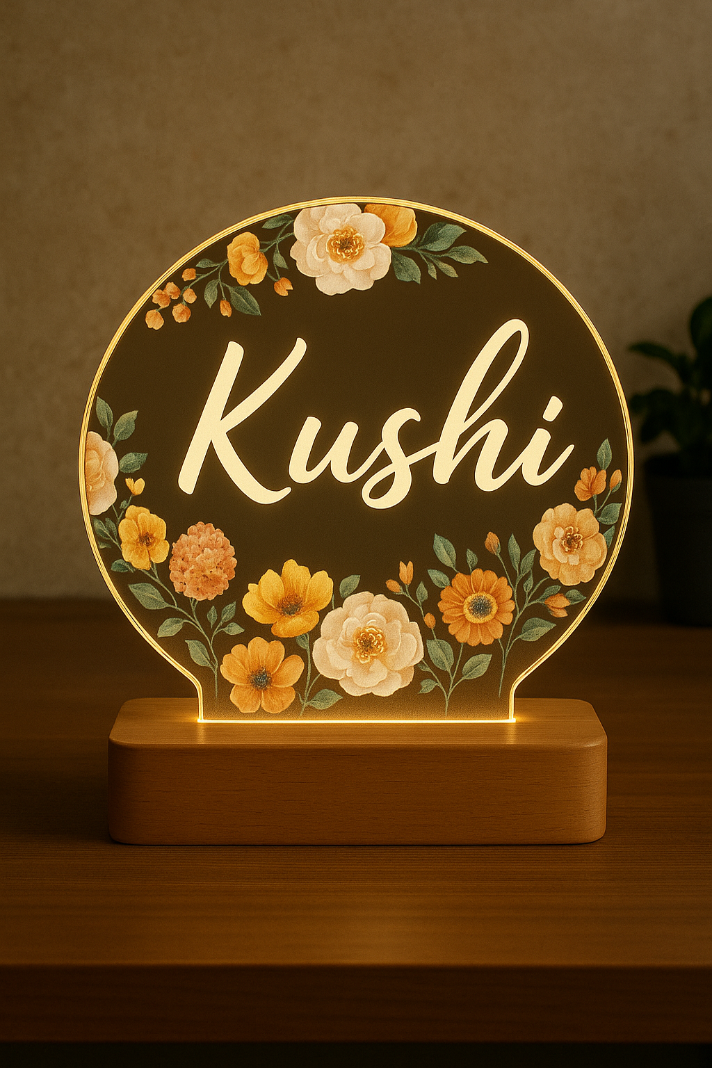 Floral Name Light – Custom Birthday Gift