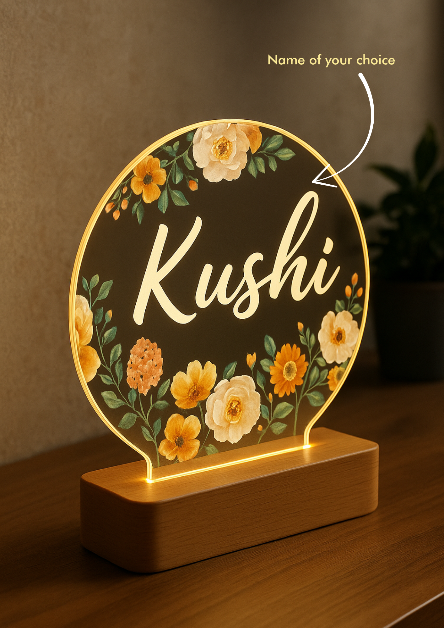 Floral Name Light – Custom Birthday Gift — photo 2