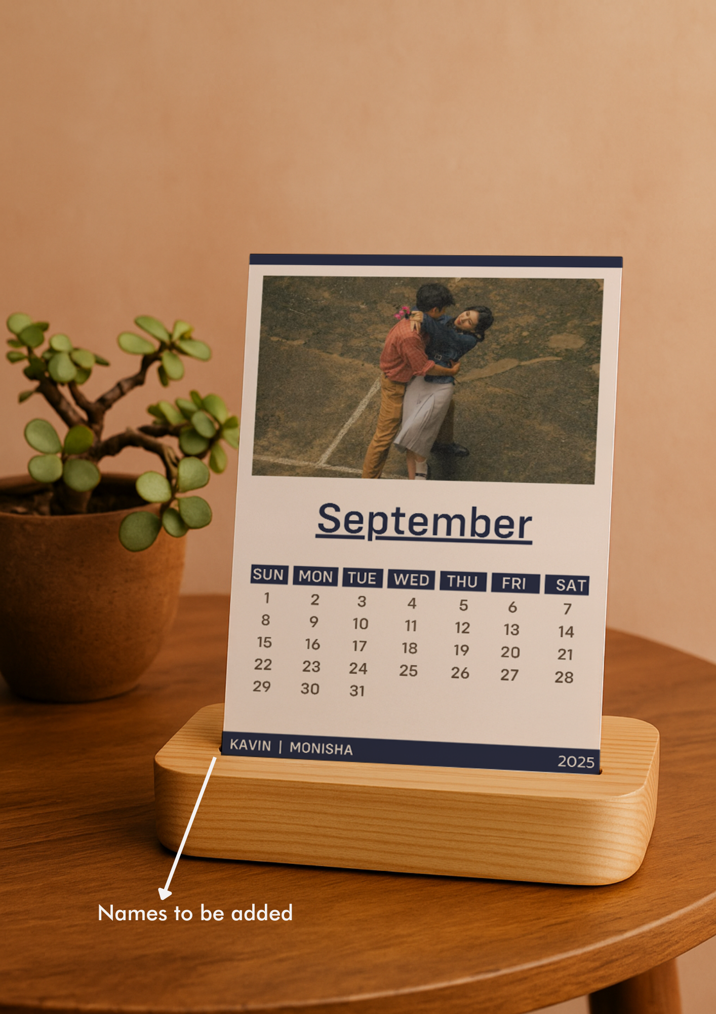 Minimalist Desk Calendar with Wooden Stand — photo 3