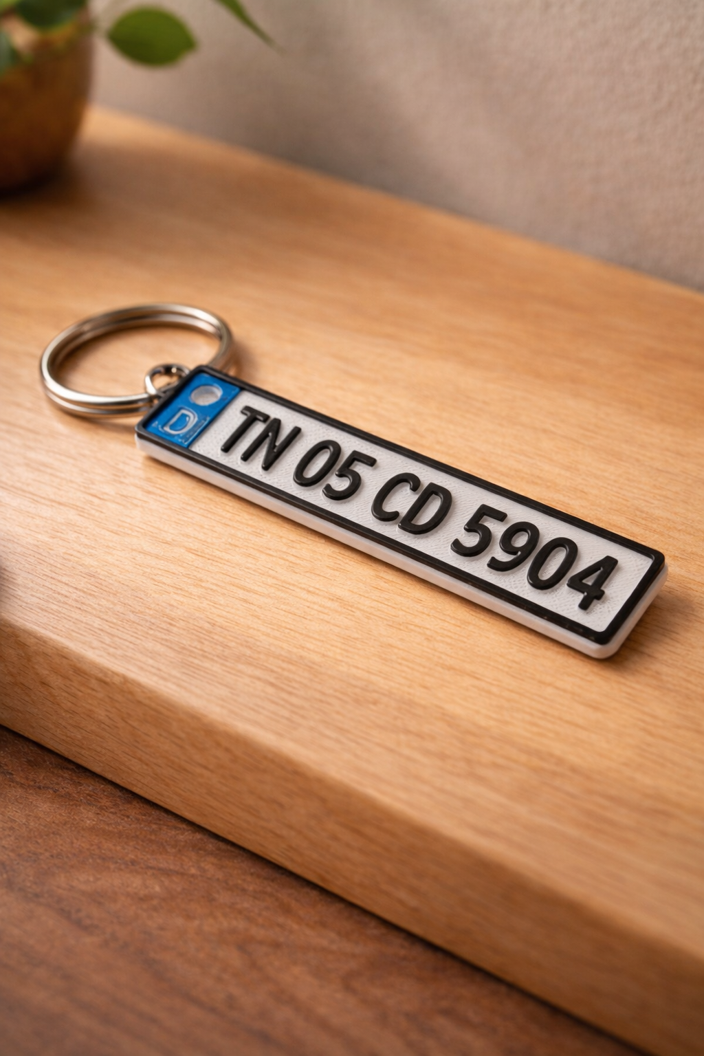 Personalized Bike Number Plate Keychain