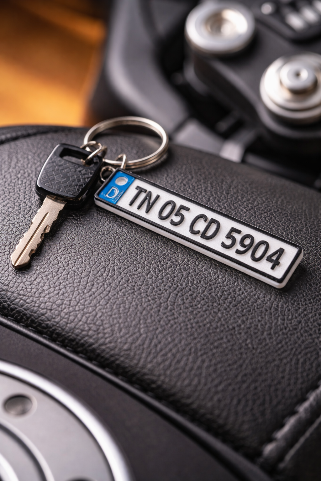 Personalized Bike Number Plate Keychain — photo 2