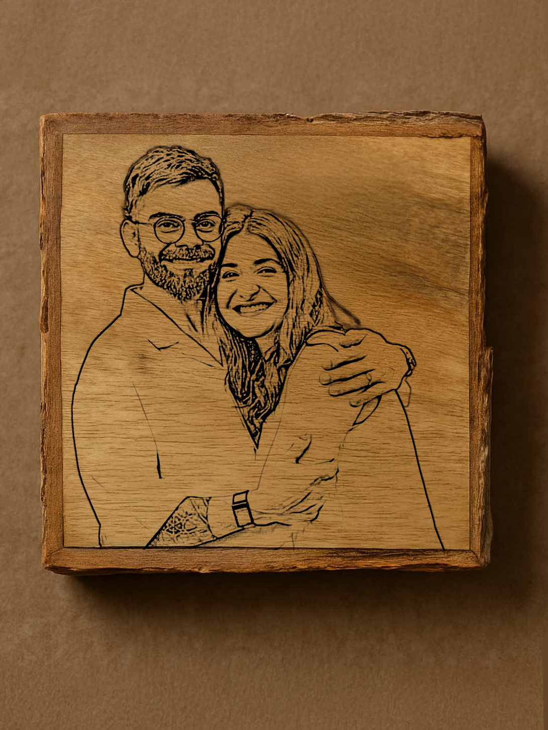 Photo Engraved Wood Coaster