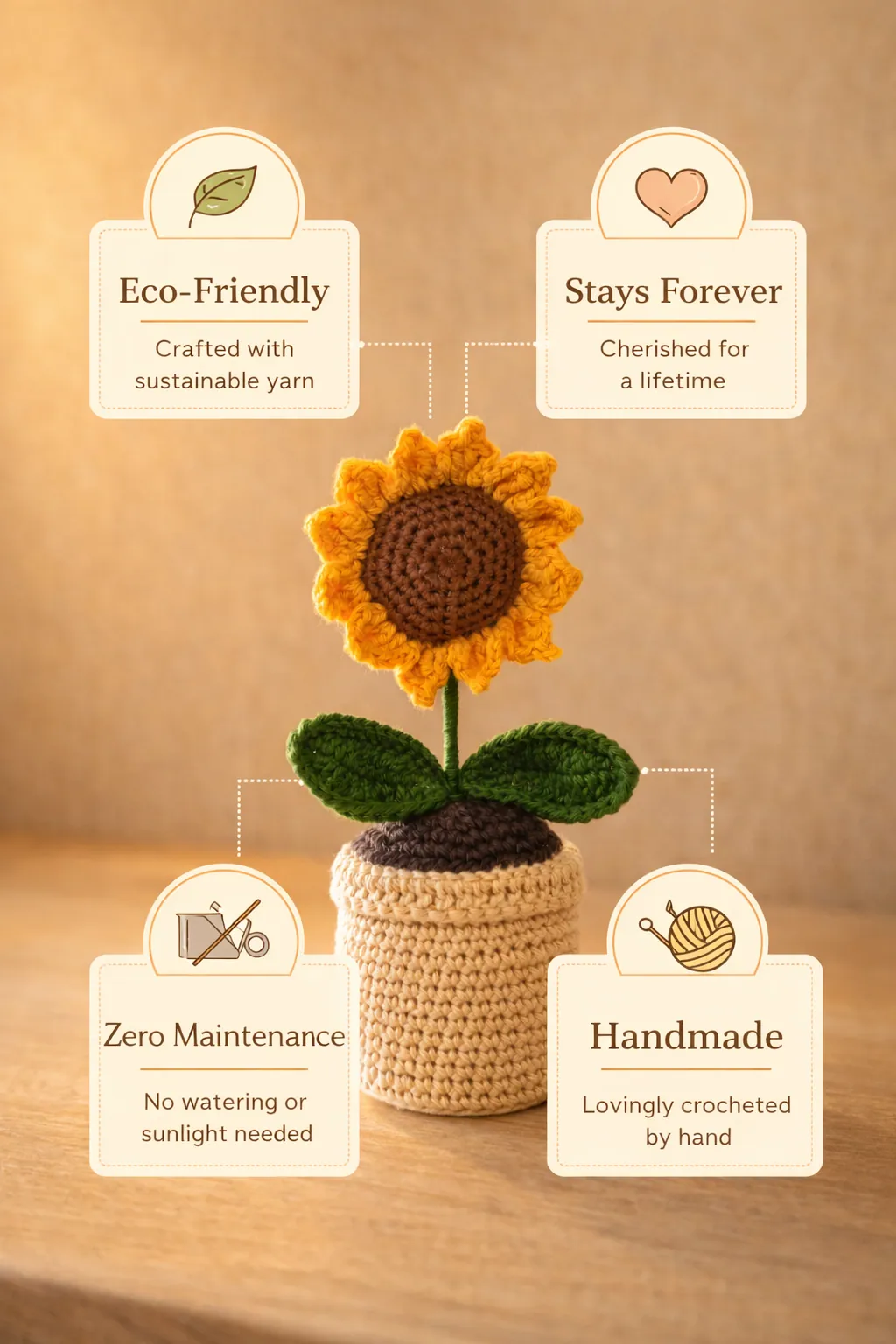 Forever Bloom Crochet Sunflower