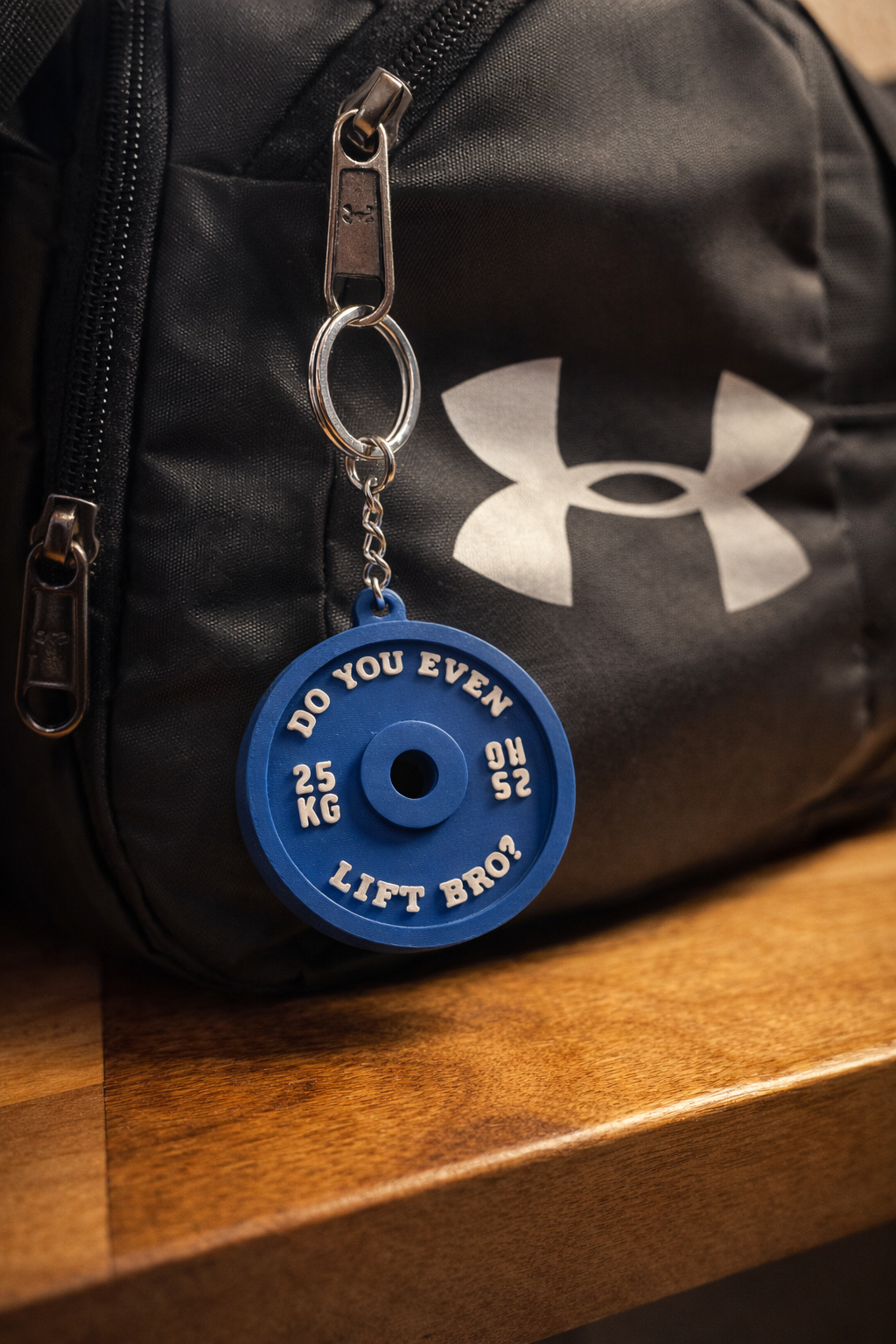 Personalized Gym PR Weight Plate Keychain — photo 4
