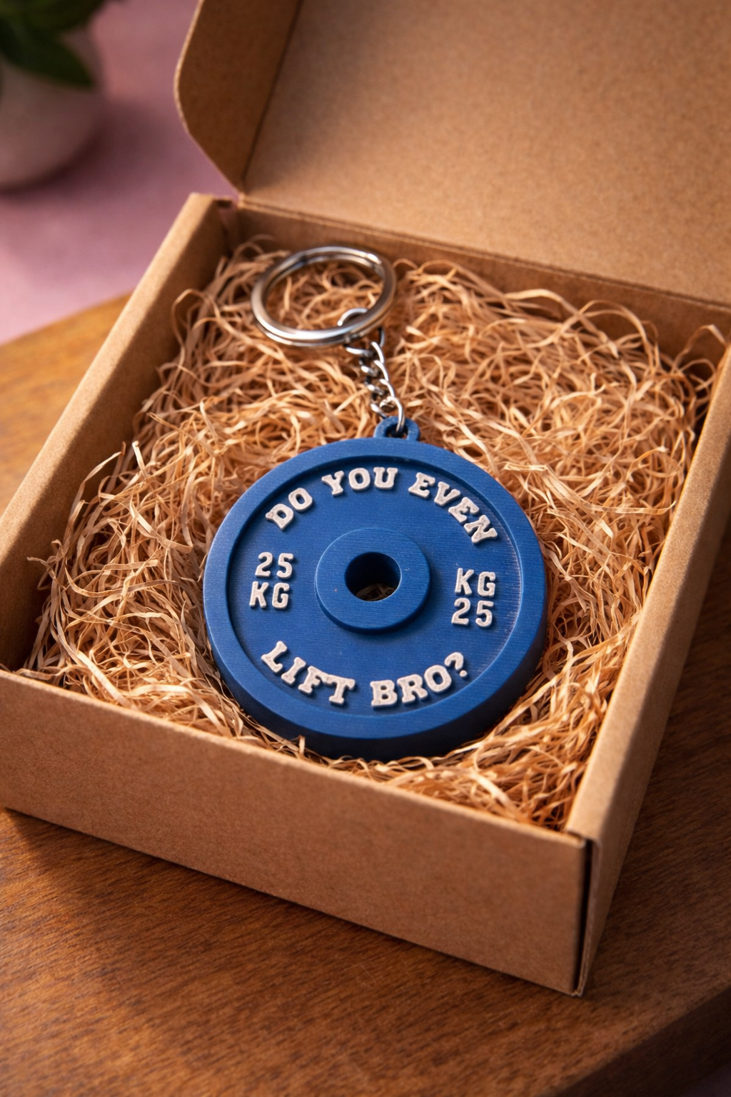Personalized Gym PR Weight Plate Keychain — photo 3