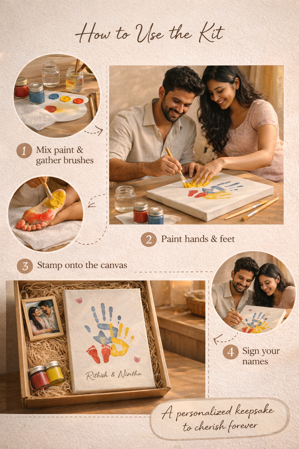 Family Hand/Foot Impression Canvas Kit — photo 4
