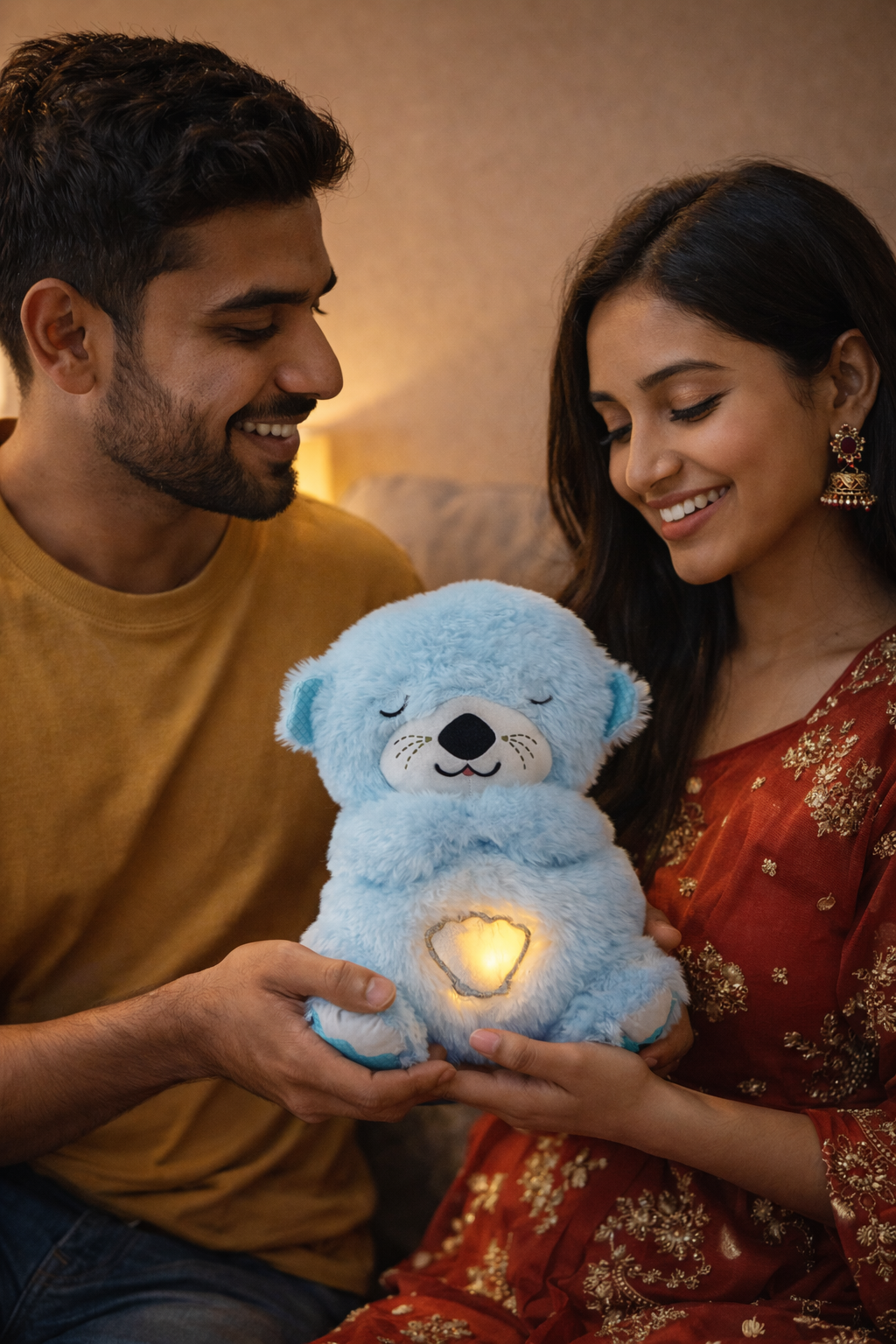 Breathing Teddy Bear with Soft Glow Light