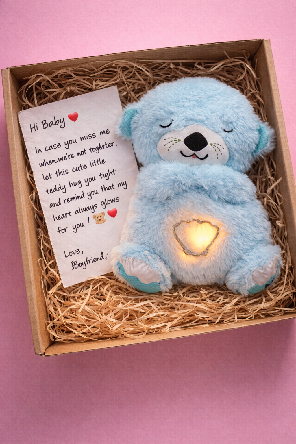 Breathing Teddy Bear with Soft Glow Light — photo 3